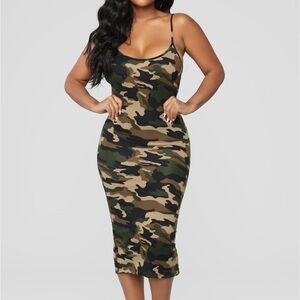 Body Moves Midi Dress - Camo